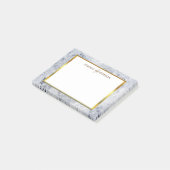 灰色白の大理石の石の金ゴールドのモノグラムの名前 ポストイット (アングル)