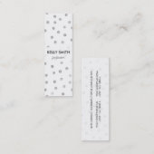 灰色白の紙吹雪のドット・パターン スキニー名刺 (正面/裏面)