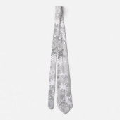 灰色白の雪片パターン休日のクリスマスのタイ ネクタイ (裏面)