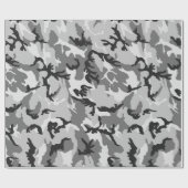 灰色白の黒のカムフラージュ ラッピングペーパー (フラット)