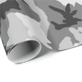 灰色白の黒のカムフラージュ ラッピングペーパー (ロールコーナー)