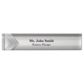 灰色矢印バナーデスク名プレート デスクネームプレート (正面)