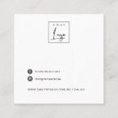 灰色石紐灯スタッドイヤリングディスプレイ スクエア名刺 (裏面)