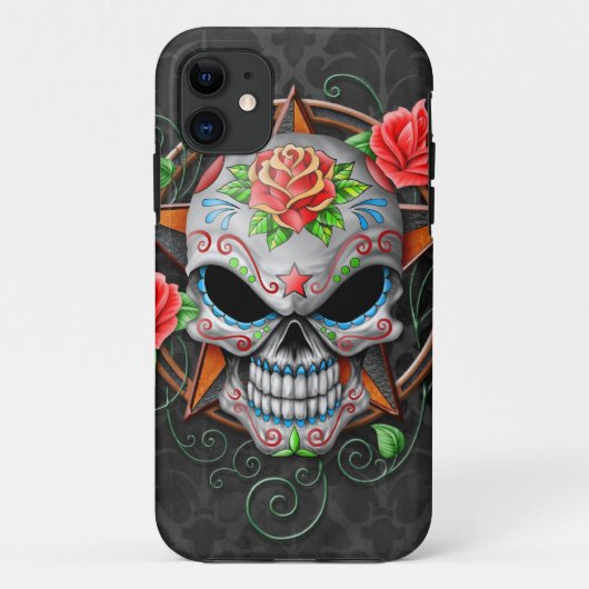 灰色砂糖のスカルの星 Case-Mate iPhoneケース (裏面)