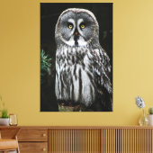 灰色素晴らしフクロウ40x60 (100x150cm)のワッカムラ キャンバスプリント (インサイチュ (リビング))