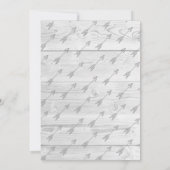 灰色素朴なシカの(雄ジカの)枝角及び白い木製のベビーシャワー 招待状 (裏面)