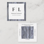 灰色素朴の木材のインテリアイニシャル スクエア名刺 (正面/裏面)