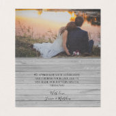 灰色素朴木写真折りサンキューカード (内部フラット)