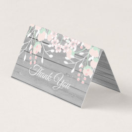 灰色素朴木写真折りサンキューカード