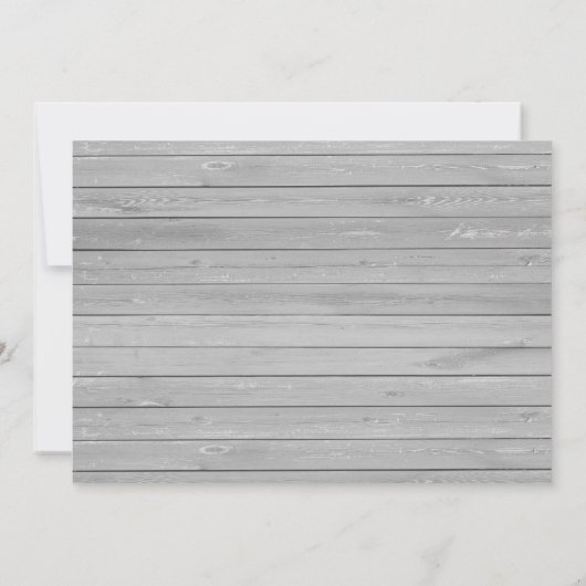 灰色素朴木材フローラ洗礼サンキューカード 招待状 (裏面)