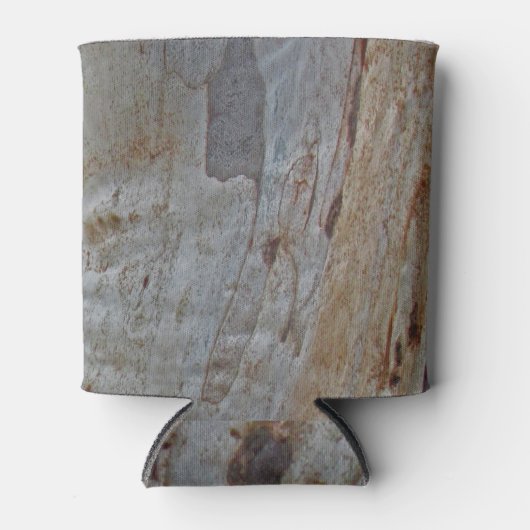 灰色素朴茶色の木の樹皮フォトアウトドア自然 缶クーラー (正面)