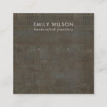 灰色素朴青銅線スタッドイヤリング表示カード