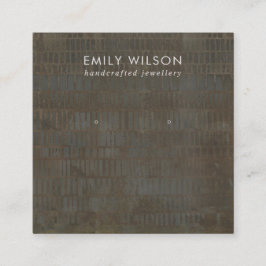 灰色素朴青銅線スタッドイヤリング表示カード スクエア名刺