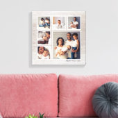 灰色素朴風化木材6正方形フォトコラージュ キャンバスプリント (インサイチュ (リビング))