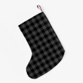 灰色素朴黒バッファローのプライド松の円錐形詳細 スモールクリスマスストッキング (裏面 (吊り時))