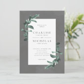灰色結婚式招待状 招待状 (スタンド正面)