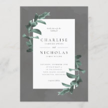 灰色結婚式招待状