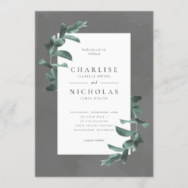 灰色結婚式招待状 招待状