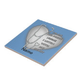 灰色聴診器空力ナース名前をカスタムするタイル タイル (側面)