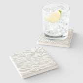 灰色色をカスタマイズ魔法のシマウマのストライプのかちりと言う音 ストーンコースター (横)