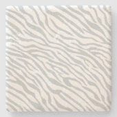 灰色色をカスタマイズ魔法のシマウマのストライプのかちりと言う音 ストーンコースター (正面)