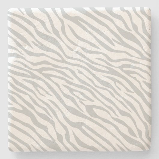 灰色色をカスタマイズ魔法のシマウマのストライプのかちりと言う音 ストーンコースター (正面)