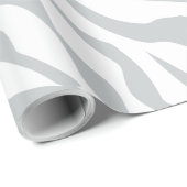 灰色色をカスタマイズ魔法のシマウマのストライプのかちりと言う音 ラッピングペーパー (ロールコーナー)
