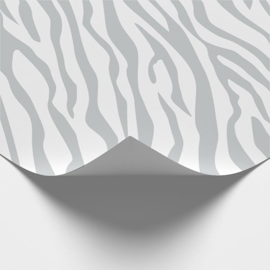 灰色色をカスタマイズ魔法のシマウマのストライプのかちりと言う音 ラッピングペーパー (角)