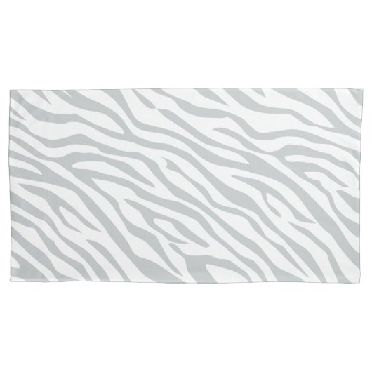 灰色色をカスタマイズ魔法のシマウマのストライプのかちりと言う音 枕カバー (正面左)