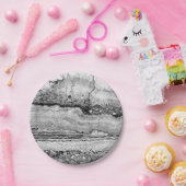 灰色花崗岩の大理石 |抽象芸術石パターン ペーパープレート (パーティー)