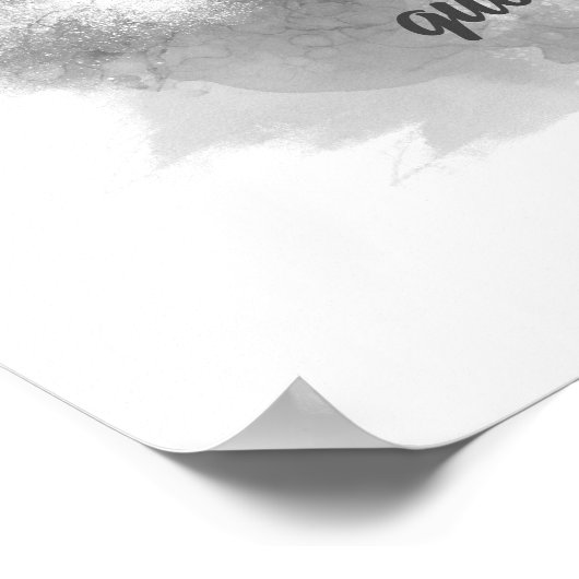 灰色芸術的と白の水色が引用文を加える ポスター (角)