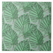 灰色葉の石に緑の。 タイル (正面)