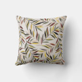 灰色葉の背景模様に継ぎ目のない模様 クッション (裏面)