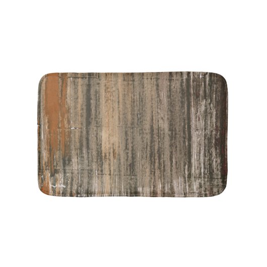 灰色褐色の抽象芸術アクリルアート バスマット (正面)