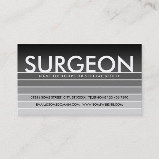 灰色見本SURGERY 名刺 (正面)