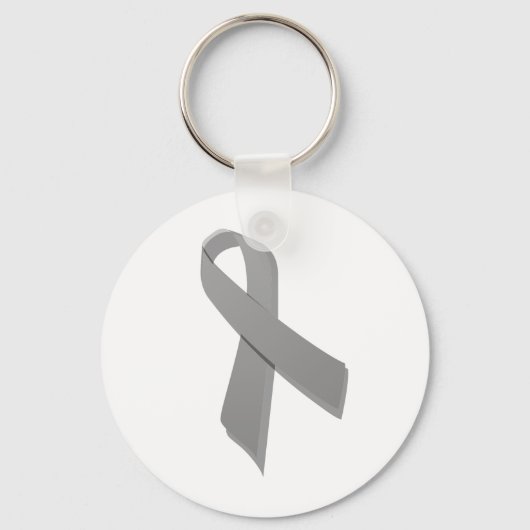 灰色認識度リボン キーホルダー (正面)
