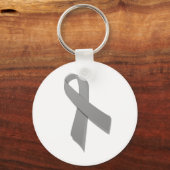 灰色認識度リボン キーホルダー (正面)