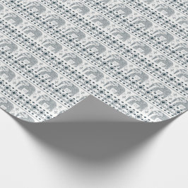 灰色象のデザインの包装紙 ラッピングペーパー