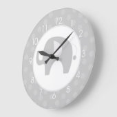 灰色象の時計 ラージ壁時計 (傾斜)