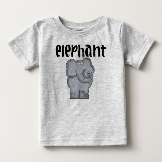 灰色象 ベビーTシャツ (正面)