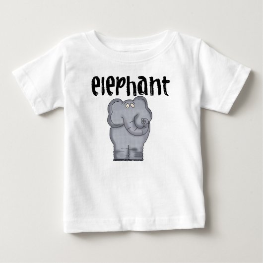 灰色象 ベビーTシャツ (正面)