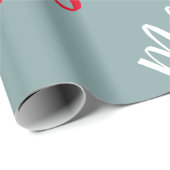 灰色赤と白のパーソナライズされた聖降誕祭 ラッピングペーパー (ロールコーナー)