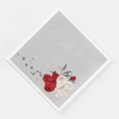 灰色赤と白の背景に結婚ある花 (コーナー)