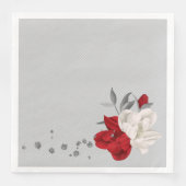 灰色赤と白の背景に結婚ある花 (正面)