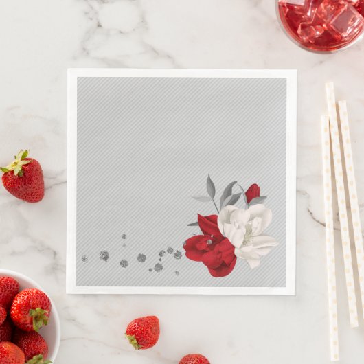 灰色赤と白の背景に結婚ある花 (インサイチュ)