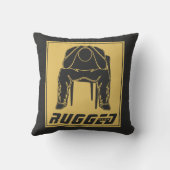 灰色金ゴールドでごつごつした人頭 |考えの男 クッション (裏面)