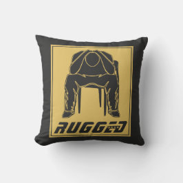 灰色金ゴールドでごつごつした人頭 |考えの男 クッション