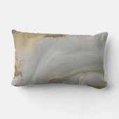 灰色金ゴールド抽象芸術腰枕 ランバークッション (裏面)
