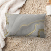 灰色金ゴールド抽象芸術腰枕 ランバークッション (ブランケット)