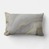 灰色金ゴールド抽象芸術腰枕 ランバークッション (正面)